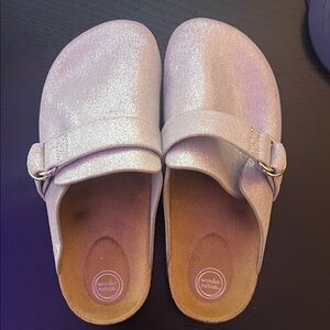 Wonder Nation Kids Glittery Silver Slippers